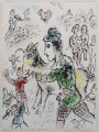 Payaso con la cabra amarilla contemporáneo Marc Chagall